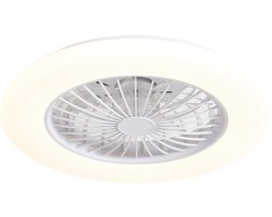 QAZQA clemo - Stille LED Plafondventilator met Verlichting | Lamp en Afstandsbediening - 1 lichts - Ø 48.5 cm - Wit - Woonkamer | Slaapkamer | Keuken