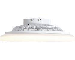 QAZQA clemo - Stille LED Plafondventilator met Verlichting | Lamp en Afstandsbediening - 1 lichts - Ø 48.5 cm - Wit - Woonkamer | Slaapkamer | Keuken