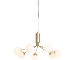QAZQA coby - Art Deco Hanglamp eettafel voor boven de eettafel | in eetkamer - 7 lichts - Ø 65 cm - Goud/messing - Woonkamer | Slaapkamer | Keuken