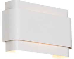 QAZQA coen - Industriele Wandlamp Up Down voor binnen - 2 lichts - D 8 cm - Wit - Industrieel - Woonkamer | Slaapkamer | Keuken