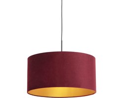 QAZQA combi - Landelijke Hanglamp met kap - 1 lichts - Ø 500 mm - Rood - Woonkamer | Slaapkamer | Keuken