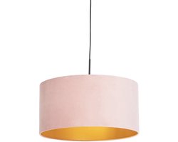 QAZQA combi - Landelijke Hanglamp met kap - 1 lichts - Ø 500 mm - Roze - Woonkamer | Slaapkamer | Keuken