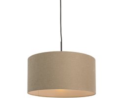 QAZQA combi - Moderne Hanglamp met kap - 1 lichts - Ø 500 mm - Beige - Woonkamer | Slaapkamer | Keuken