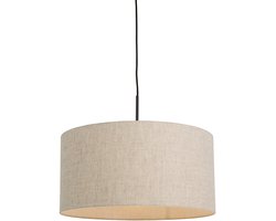 QAZQA combi - Moderne Hanglamp met kap - 1 lichts - Ø 500 mm - Beige - Woonkamer | Slaapkamer | Keuken