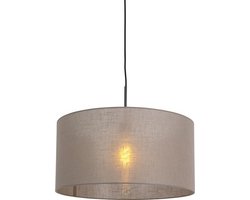 QAZQA combi - Moderne Hanglamp met kap - 1 lichts - Ø 500 mm - Taupe - Woonkamer | Slaapkamer | Keuken