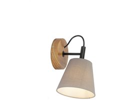 QAZQA cupy - Landelijke Wandlamp voor binnen - 1 lichts - L 15 cm - Grijs - Woonkamer | Slaapkamer | Keuken