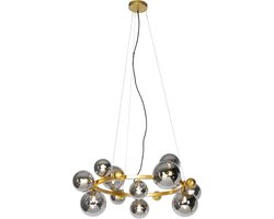 QAZQA david - Art Deco Hanglamp eettafel voor boven de eettafel | in eetkamer - 12 lichts - Ø 86 cm - Goud/messing - Woonkamer | Slaapkamer | Keuken