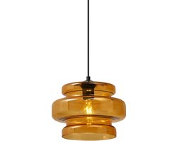 QAZQA denise - Retro Hanglamp - 1 lichts - Ø 28 cm - Oranje - Woonkamer | Slaapkamer | Keuken