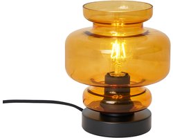 QAZQA denise - Retro Tafellamp - 1 lichts - H 21 cm - Oranje - Woonkamer | Slaapkamer | Keuken