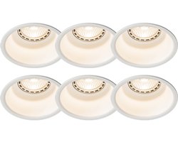 QAZQA dept - Design Inbouwspot - 6 stuks - Ø 8.8 cm - Wit - Woonkamer | Slaapkamer | Keuken