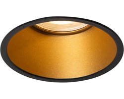 QAZQA dept - Moderne Inbouwspot - 1 lichts - Ø 9 cm - Zwart Goud - Woonkamer | Slaapkamer | Keuken
