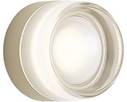 Qazqa design wandlamp met glas - Michele - beige, rond, max. 11W, geschikt voor led, 13.5cm, IP44, ideale badkamerlamp