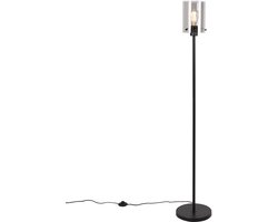 QAZQA dome - Design Vloerlamp | Staande Lamp met kap - 1 lichts - H 148 cm - Zwart - Woonkamer | Slaapkamer