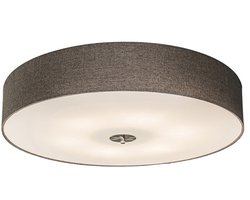 QAZQA Drum 70 - Plafondlamp met lampenkap - 6 Lichts - Ø70 cm - taupe