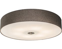 QAZQA drum jute - Moderne Dimbare LED Smart Plafondlamp met kap incl. wifi met Dimmer - 6 lichts - Ø 70 cm - Taupe - Woonkamer | Slaapkamer | Keuken