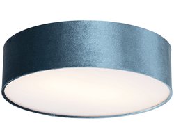 QAZQA drum - Moderne Plafondlamp - 2 lichts - Ø 40 cm - Blauw - Woonkamer | Slaapkamer | Keuken