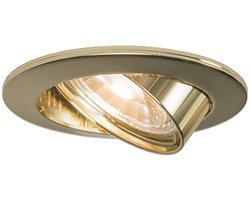 QAZQA edu - Moderne Inbouwspot - 1 lichts - Ø 82 mm - Messing - Woonkamer | Slaapkamer | Keuken