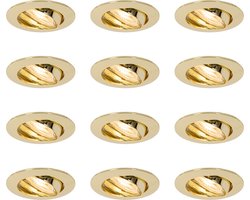 QAZQA edu - Moderne Inbouwspot - 12 stuks - Ø 6.2 cm - Messing - Woonkamer | Slaapkamer | Keuken