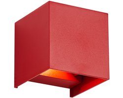 QAZQA edwin - Moderne LED Wandlamp Up Down voor buiten - 2 lichts - L 10 cm - Rood - Buitenverlichting