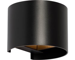 QAZQA edwin - Moderne Wandlamp Up Down voor binnen - 1 lichts - D 11.2 cm - Zwart -