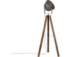 QAZQA emado - Industriele Vloerlamp | Staande Lamp - 1 lichts - H 164 cm - Grijs - Industrieel - Woonkamer | Slaapkamer | Keuken