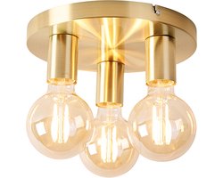 QAZQA facil - Design Dimbare LED Smart Plafondlamp incl. wifi met Dimmer - 3 lichts - Ø 25 cm - Goud - Woonkamer | Slaapkamer | Keuken