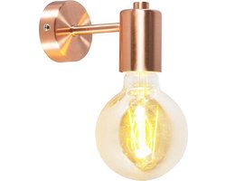QAZQA facil - Design Hanglamp voor binnen - 1 lichts - D 130 mm - Koper - Woonkamer | Slaapkamer | Keuken