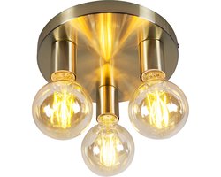 QAZQA facil - Design Plafondlamp - 3 lichts - Ø 250 mm - Goud - Woonkamer | Slaapkamer | Keuken