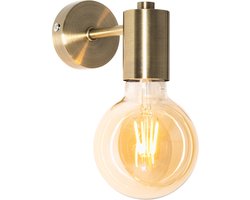 QAZQA facil - Industriele Wandlamp voor binnen - 1 lichts - D 13 cm - Brons - Industrieel - Woonkamer | Slaapkamer | Keuken