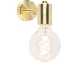 QAZQA Facil - Wandlamp - 1 lichts - goud/messing