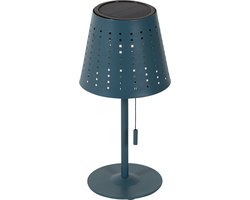 QAZQA ferre - Design Dimbare LED Draadloze Oplaadbare Tafellamp USB met Dimmer met Solar | Zonne energie - 1 lichts - H 30 cm - Blauw - Buitenverlichting