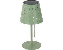 QAZQA ferre - Design Dimbare LED Draadloze Oplaadbare Tafellamp USB met Dimmer met Solar | Zonne energie - 1 lichts - H 30 cm - Groen - Buitenverlichting