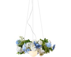 QAZQA flower power - Bohemian Plafondlamp - 1 lichts - Ø 55 cm - Blauw - Woonkamer | Slaapkamer | Keuken