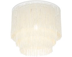 QAZQA franxa - Oosterse Plafondlamp - 1 lichts - Ø 350 mm - Crème - Woonkamer | Slaapkamer | Keuken