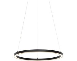 QAZQA girello - Design Dimbare LED Hanglamp met Dimmer - 1 lichts - Ø 60 cm - Zwart - Woonkamer | Slaapkamer | Keuken