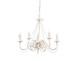 QAZQA Giuseppe 5 - Italiaanse kroonluchter - 5 Lichts - Ø60 cm - wit