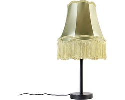 QAZQA granny - Klassieke Tafellamp met kap - 1 lichts - H 58.5 cm - Groen - Woonkamer | Slaapkamer | Keuken