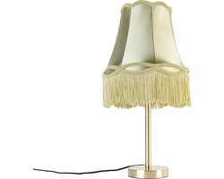 QAZQA granny - Klassieke Tafellamp met kap - 1 lichts - H 58.5 cm - Groen - Woonkamer | Slaapkamer | Keuken