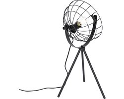 QAZQA hanze - Industriele Tafellamp - 1 lichts - H 63.6 cm - Zwart - Industrieel - Woonkamer | Slaapkamer | Keuken