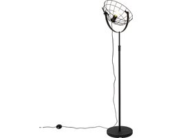 QAZQA hanze - Industriele Vloerlamp | Staande Lamp - 1 lichts - H 168.6 cm - Zwart - Industrieel - Woonkamer | Slaapkamer | Keuken