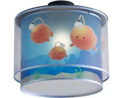 QAZQA harrie - Voor kinderen Plafondlamp - 1 lichts - Ø 35 cm - Blauw - Kinderkamer