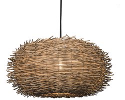 QAZQA Hatch 45 Hanglamp - 1 lichts - 450 mm - bruin