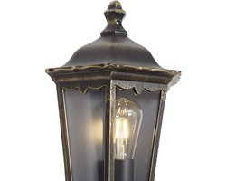 QAZQA havana half - Klassieke Lantaarn voor buiten - 1 lichts - L 25 cm - Goud/messing - Buitenverlichting