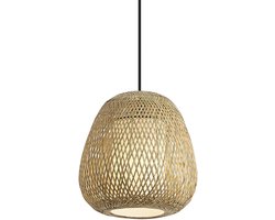 Qazqa japandi hanglamp voor in de tuin - Moana - naturel, max. 15W, geschikt voor led, 32cm, IP44