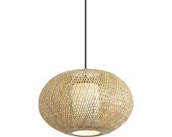 Qazqa japandi hanglamp voor in de tuin - Moana - naturel, max. 15W, geschikt voor led, 50cm, IP44