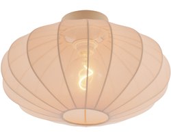 Qazqa japandi plafondlamp - Bida - beige, rond, 42cm, ideaal als hal, slaapkamer, woonkamer en kinderkamer lamp
