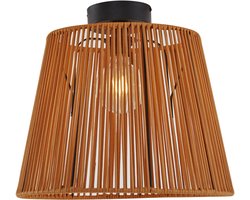 QAZQA jayla - Japandi Plafondlamp met kap voor buiten - 1 lichts - Ø 40 cm - Oranje - Buitenverlichting