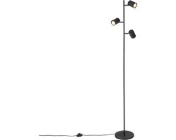 QAZQA jeana - Moderne Vloerlamp | Staande Lamp - 3 lichts - H 1500 mm - Zwart - Woonkamer | Slaapkamer | Keuken