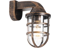 QAZQA joeri - Moderne Wandlamp voor buiten - 1 lichts - D 112 mm - Goud/messing - Buitenverlichting