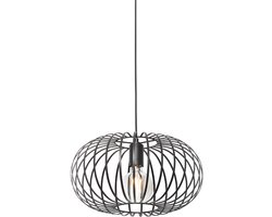QAZQA johanna - Design Hanglamp - 1 lichts - Ø 390 mm - Zwart - Woonkamer | Slaapkamer | Keuken